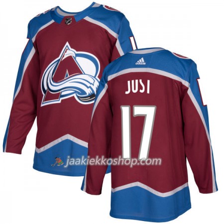 Miehille NHL Colorado Avalanche Pelipaita Tyson Jost 17 Adidas 2017-2018 Burgundy Authentic